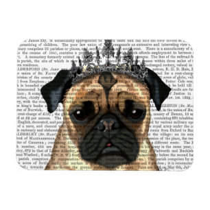 Pug met Tiara Magneet