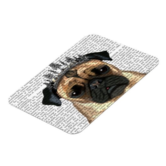 Pug met Tiara Magneet (Linkerzijde)