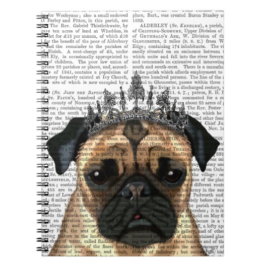 Pug met Tiara Notitieboek (Voorkant)
