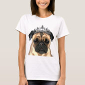 Pug met Tiara T-shirt (Voorkant)