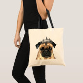 Pug met Tiara Tote Bag (Voorkant (product))