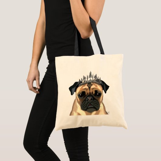 Pug met Tiara Tote Bag (Voorkant (product))