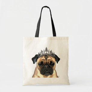 Pug met Tiara Tote Bag