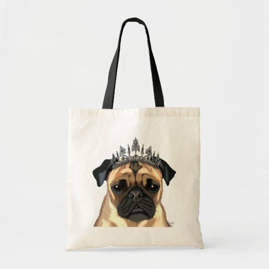 Pug met Tiara Tote Bag (Voorkant)