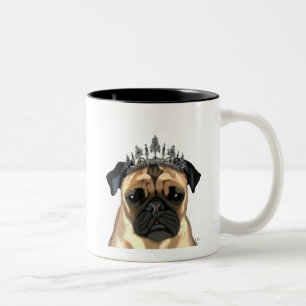 Pug met Tiara Tweekleurige Koffiemok