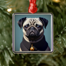 Pug Metalen Ornament
