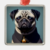 Pug Metalen Ornament (Voorkant)