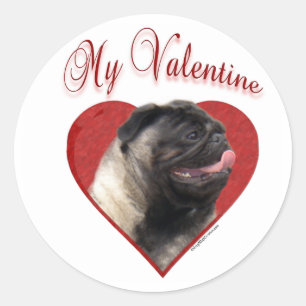 Pug Mijn Valentijn - Sticker