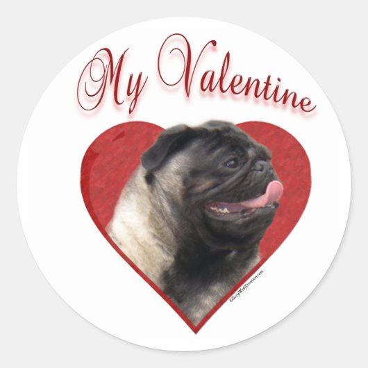 Pug Mijn Valentijn - Sticker (Voorkant)
