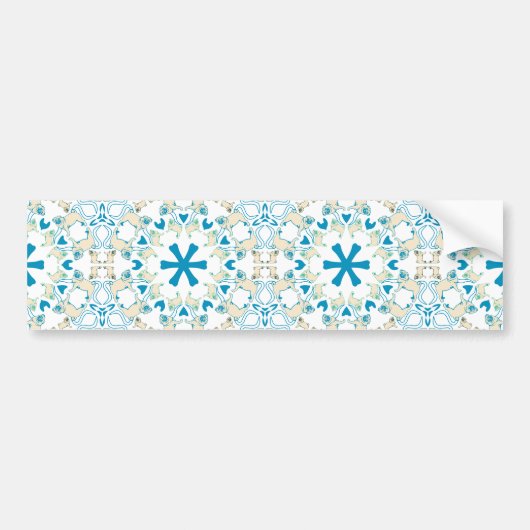 Pug Modern Pattern/Mopsmuster Bumpersticker (Voorkant)