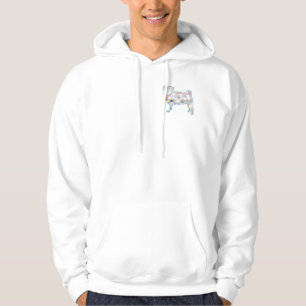 Pug moderne illustratie gemaakt van driehoeken hoodie
