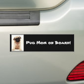 Pug moeder aan boord van bumper sticker (Op auto)