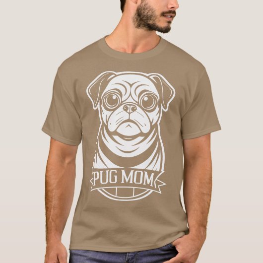 pug moeder cute kleine puppy t-shirt (Voorkant)