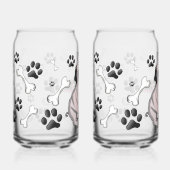Pug Moeder – Hond Liefhebber met Harten & Botten Blikvorm Glas (Voorkant)