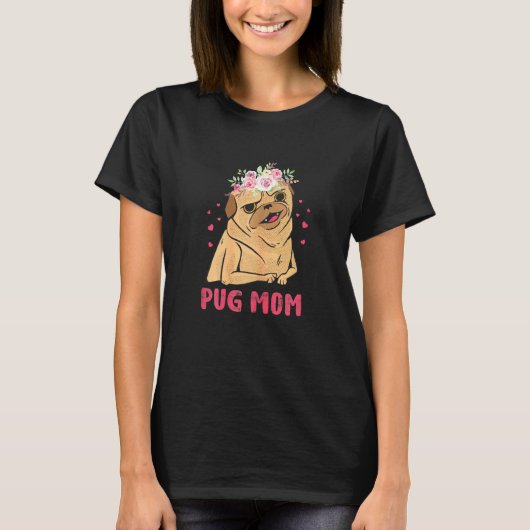 Pug Moeder Hondeneigenaar T-shirt (Voorkant)