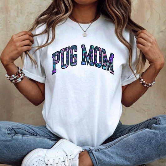 Pug Moeder - kleurrijk dier luipaard T-shirt