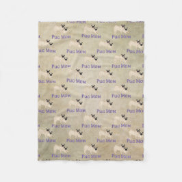 Pug Moeder Patroon Aardse Achtergrond Fleece Deken