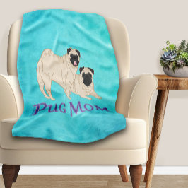 Pug Moeder Twee Rehpug Puppies Hond Liefhebber Fleece Deken
