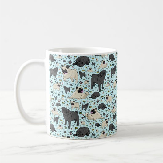 Pug-Mok in blauw Koffiemok (Links)