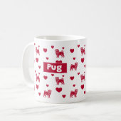 Pug Mok met rode harten (Voorkant links)