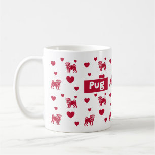 Pug Mok met rode harten