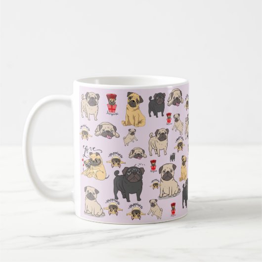 Pug Mok Pug Coffee Mok Beste cadeau voor opdrachtg (Links)