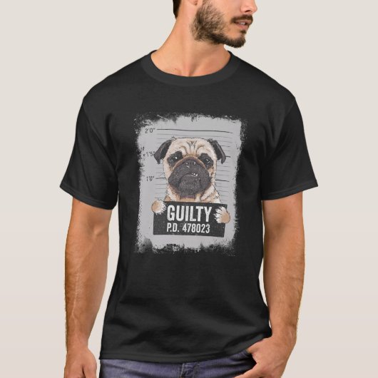 Pug Mok Shot Bad Dog T-shirt (Voorkant)