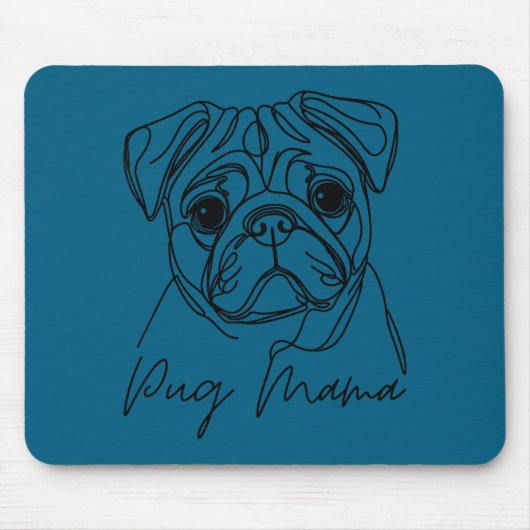 Pug Mom Artistic Dog Pug Line Mama Muismat (Voorkant)