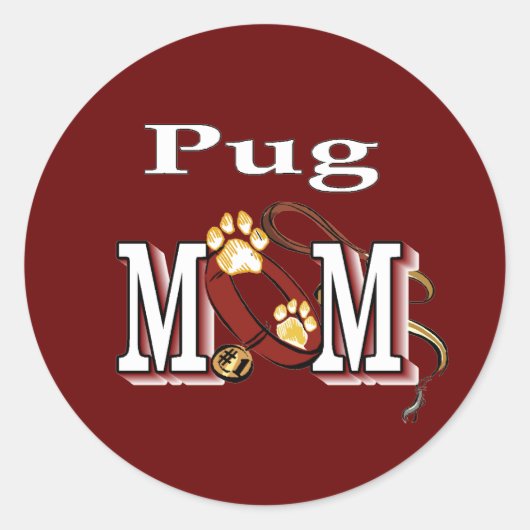 Pug MOM-cadeaus Ronde Sticker (Voorkant)