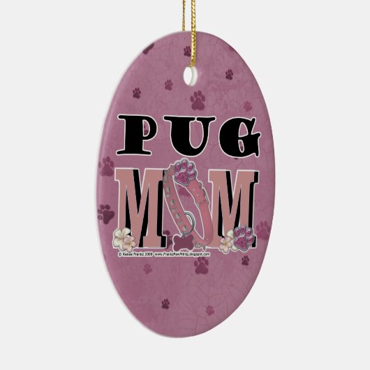 Pug MOM Keramisch Ornament (Rechts)
