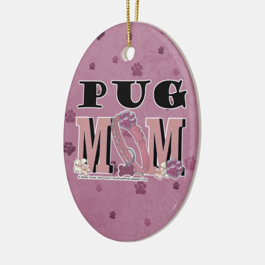Pug MOM Keramisch Ornament (Links)