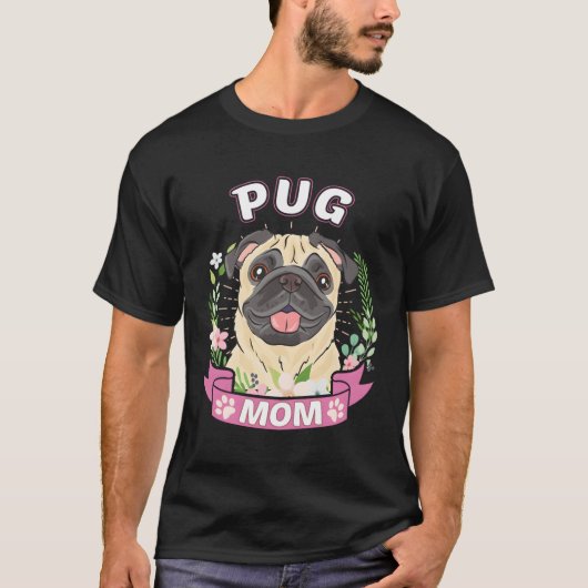Pug Mom Moederdag T-shirt (Voorkant)