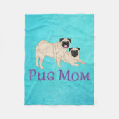 Pug Mom Twee Fawn Pugs Hondenliefhebber Fleece Deken (Voorkant)