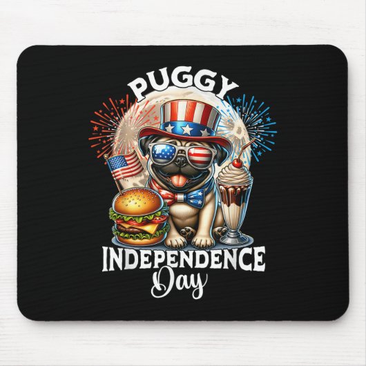 Pug Moon Independence Day Pug Muismat (Voorkant)