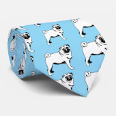 Pug Mops 2 zijden bedrukt Stropdas (Opgerold)