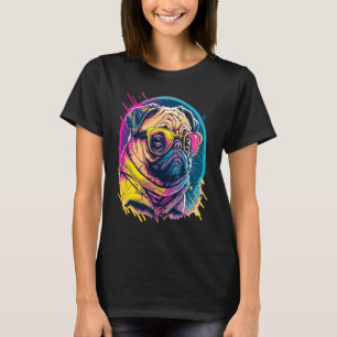 Pug Mops Carlin Hond met zonnebril T-shirt
