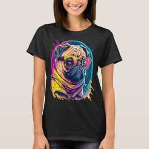 Pug Mops Carlin Hond met zonnebril T-shirt