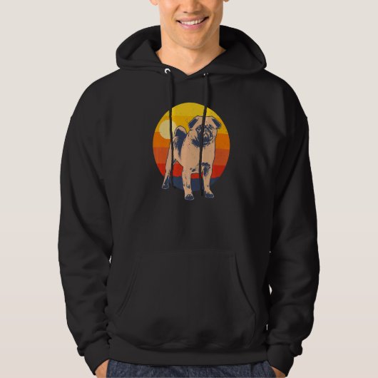 Pug Mops Carlin Hondenras 37 Hoodie (Voorkant)