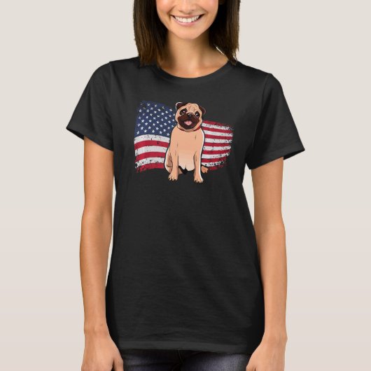 Pug Mops Carlin Hondenras 51 T-shirt (Voorkant)