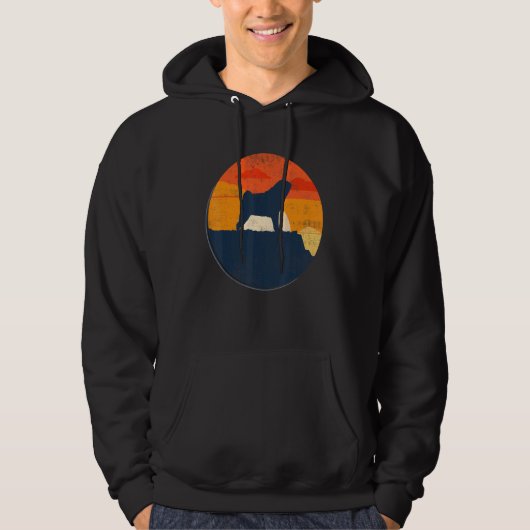 Pug Mops Carlin Hondenras Retro 1 Hoodie (Voorkant)