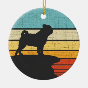 Pug Mops Carlin Retro Vintage 60s 70s Hondenliefhe Keramisch Ornament