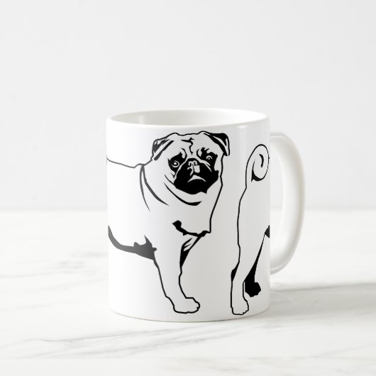 Pug Mops Koffiemok (Voorkant rechts)