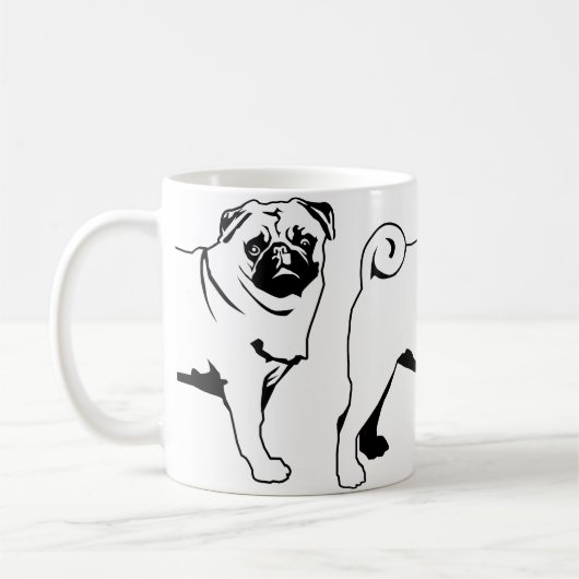 Pug Mops Koffiemok (Links)