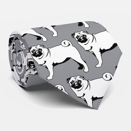 Pug Mops Stropdas (Opgerold)