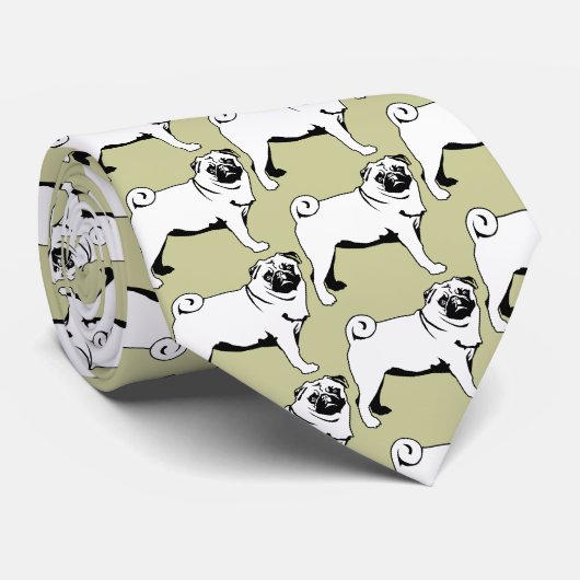 Pug Mops Stropdas (Opgerold)