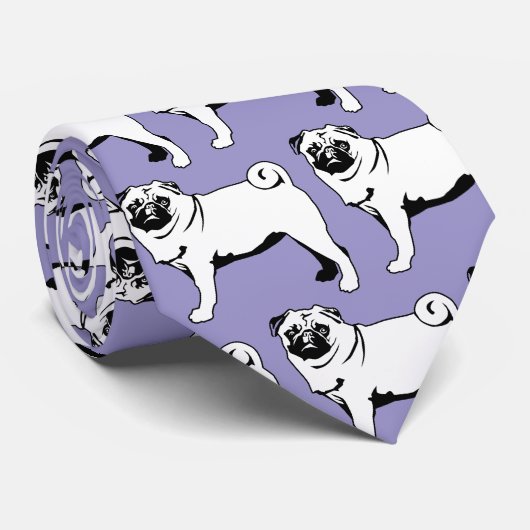 Pug Mops Stropdas (Opgerold)