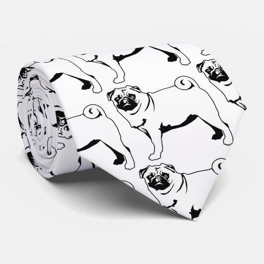 Pug Mops Stropdas (Opgerold)