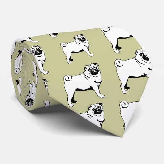 Pug Mops Stropdas (Opgerold)