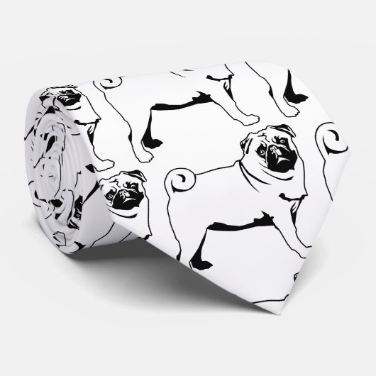 Pug Mops Stropdas (Opgerold)