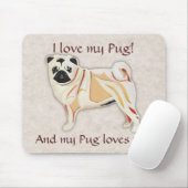 Pug Mousepad Muismat (Met muis)